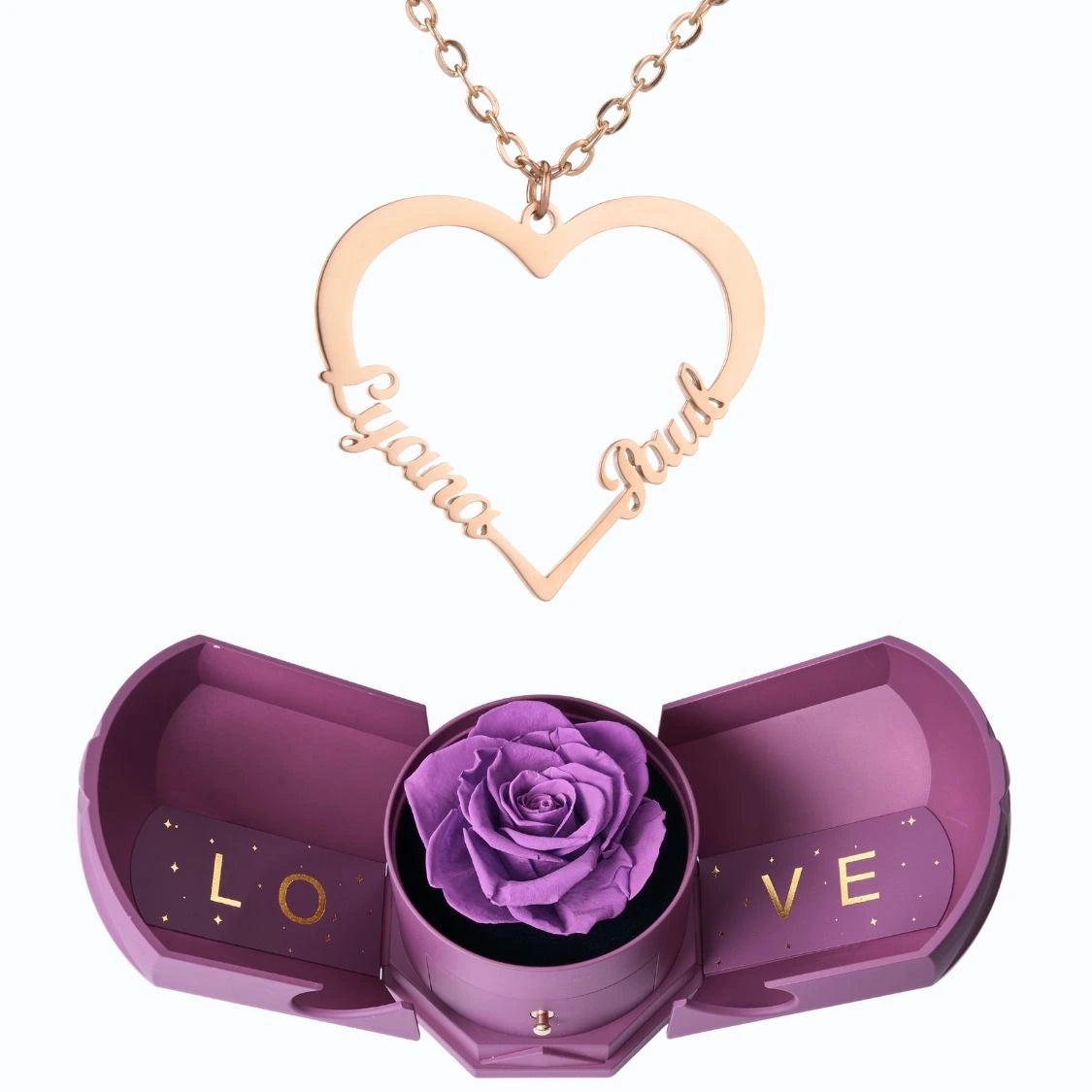 Coffret Harmonie Éternelle & Collier Amour (Coeur) à personnaliser