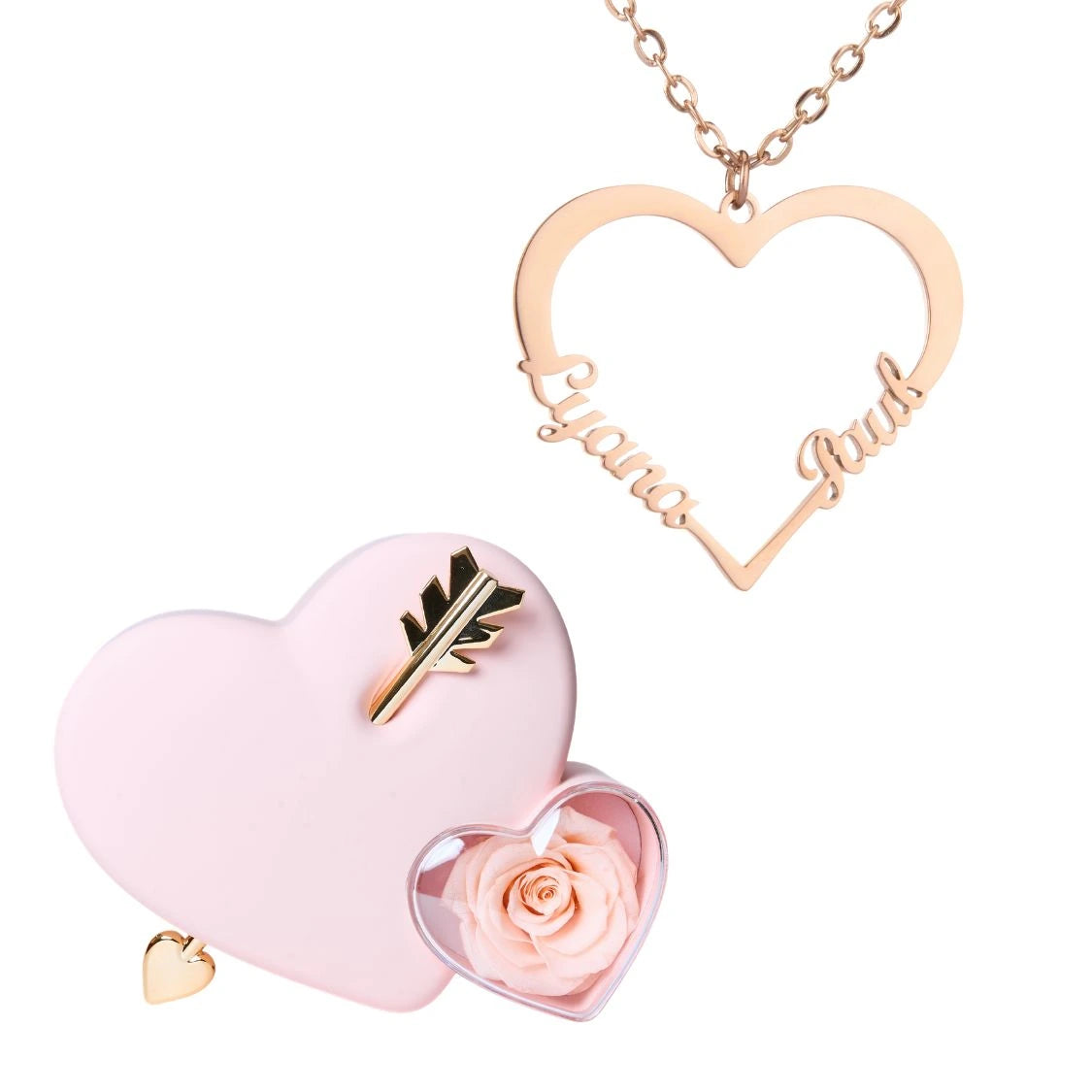 Coffret Amour Éternel & Collier Amour (Coeur) à personnaliser
