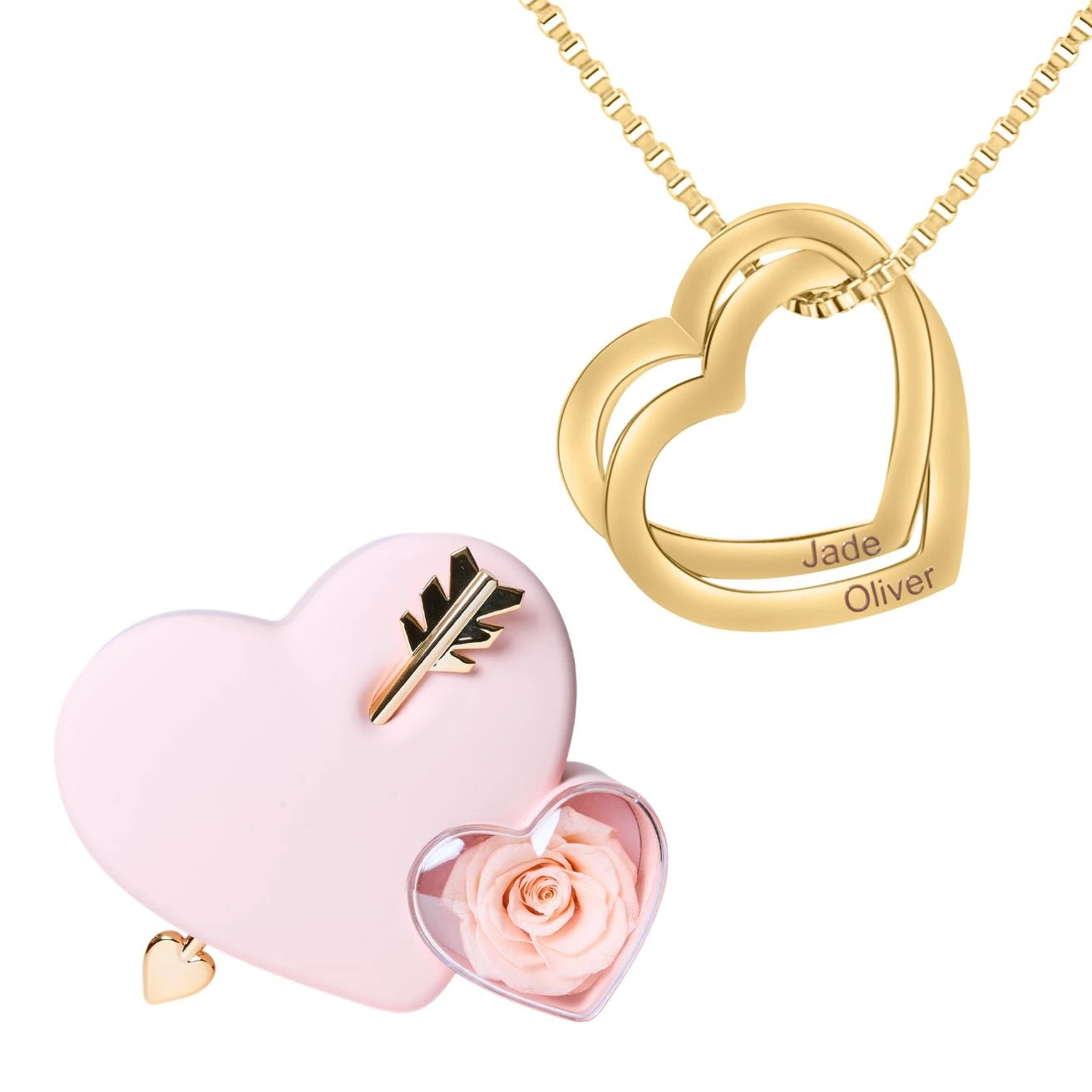 Coffret Amour Éternel & Collier Coeurs Entrelacés