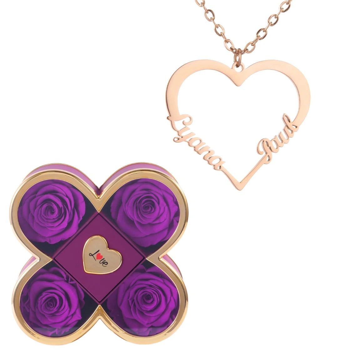 Coffret Chance Éternelle & Collier Amour (Coeur) à personnaliser