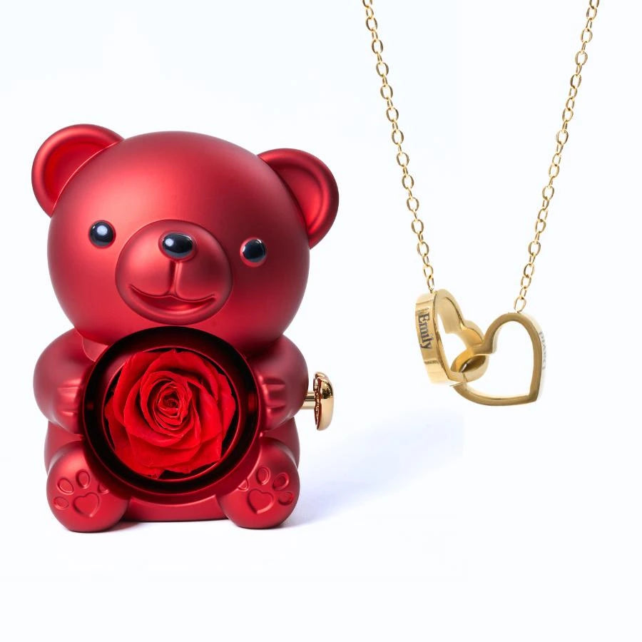 Eternal Rose Bear Personalized Necklace – Milona Paris