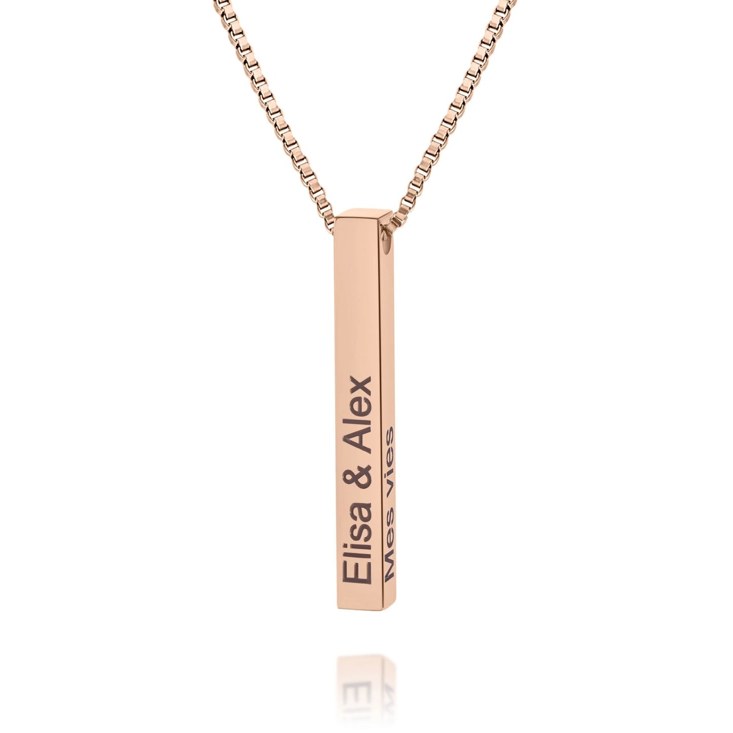 Collier Personnalisé Barre 3D