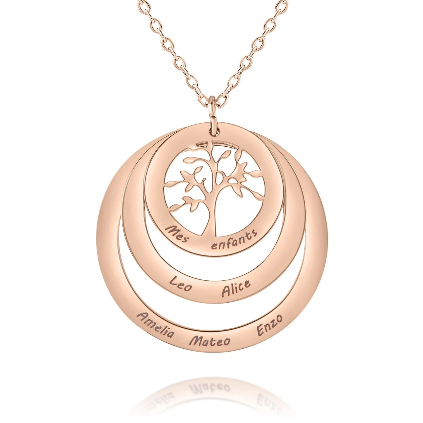 Personalized Family Tree Circle Necklace
