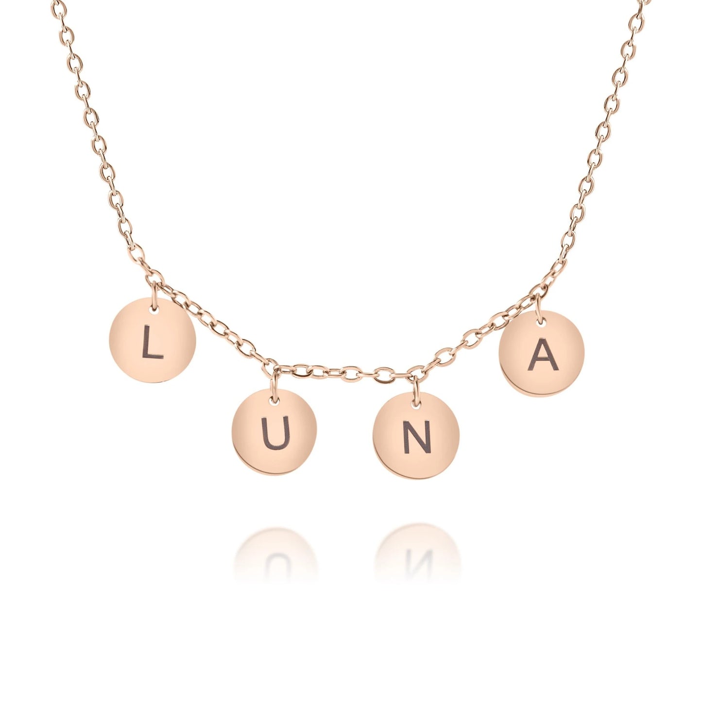 Personalized Necklace with Letter Medallions