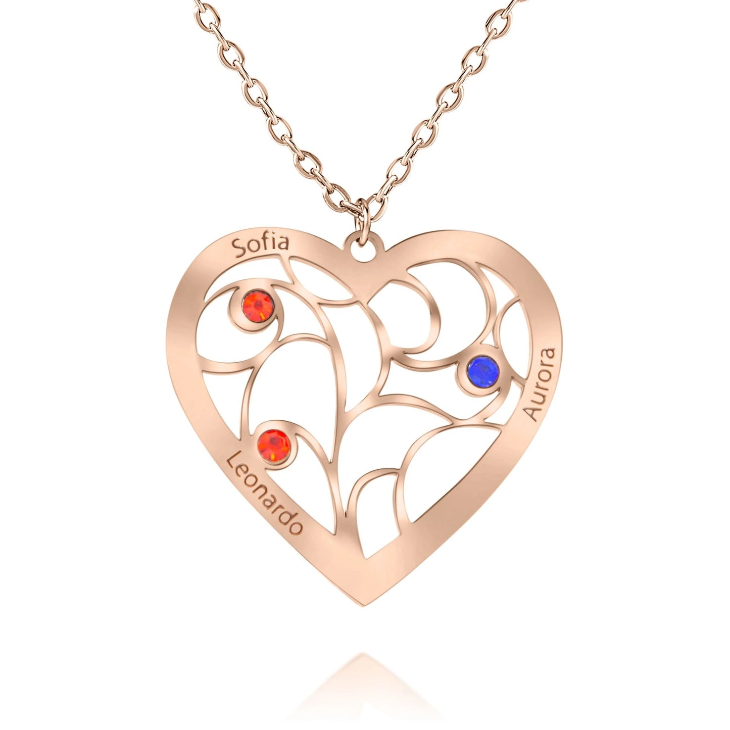 Heart Necklace with Birthstone