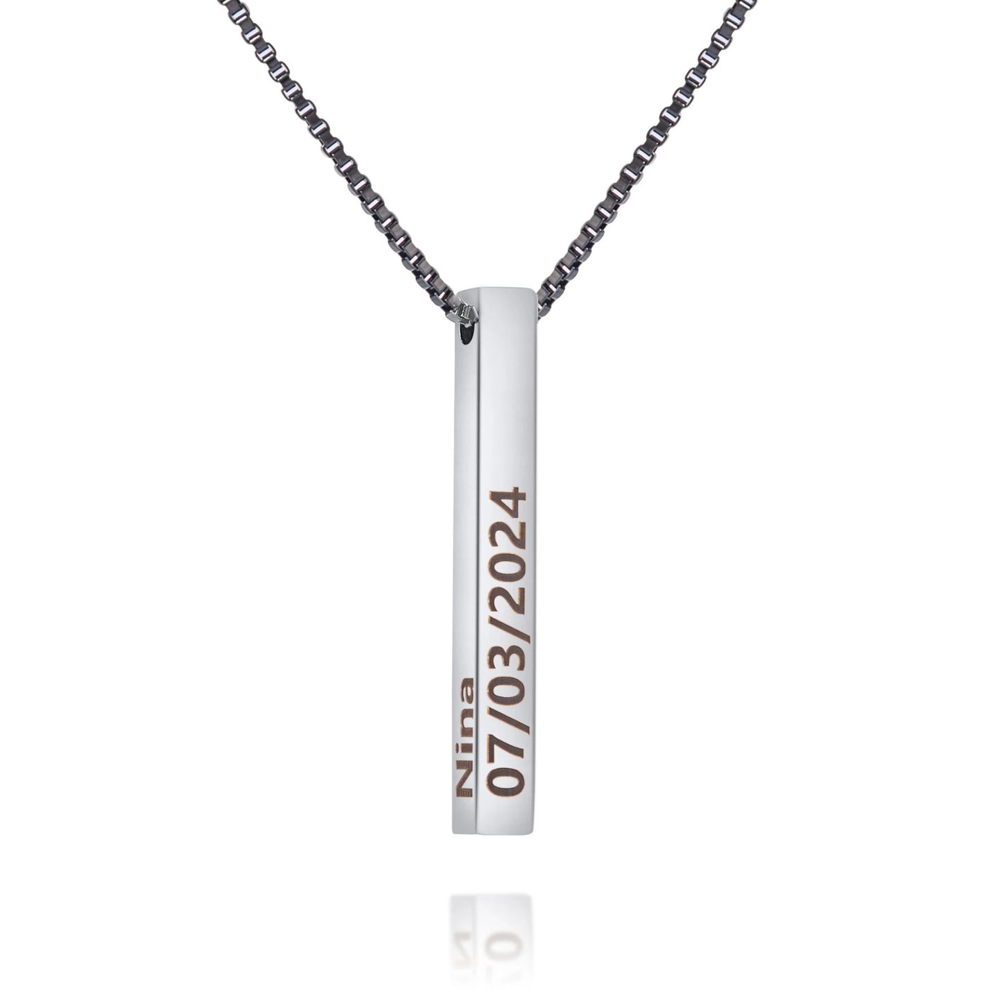 Men’s Personalized 3D Bar Necklace