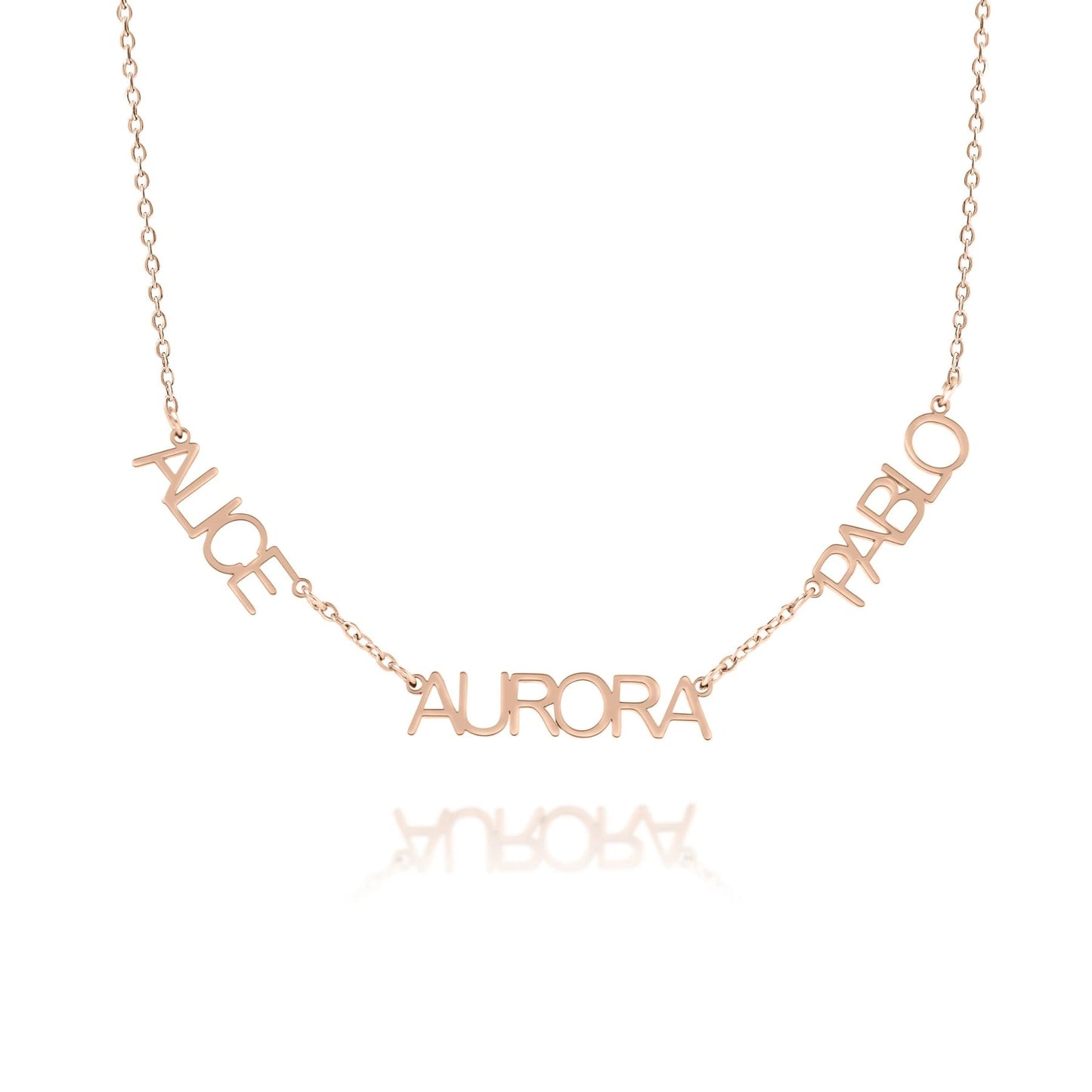 Personalized Uppercase Multi-Name Necklace