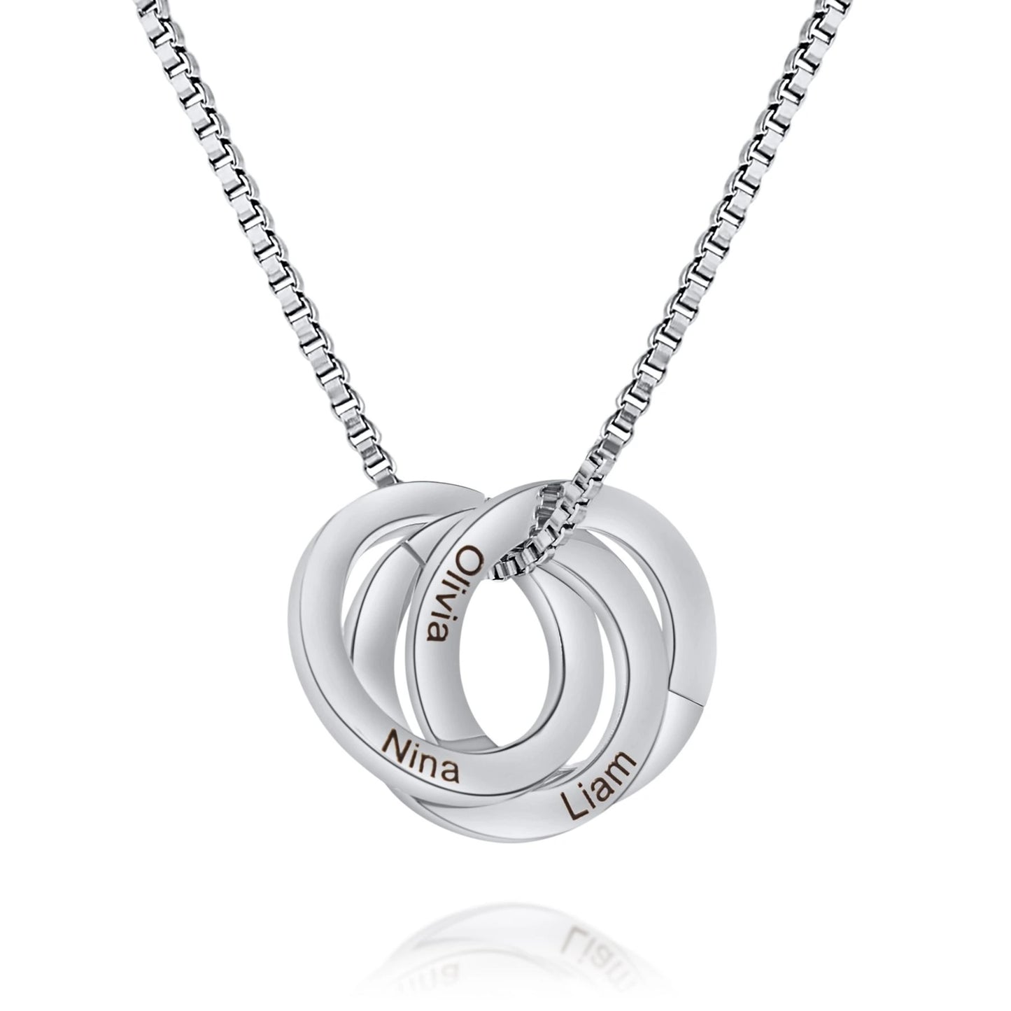 Personalized Interlocking Rings Necklace