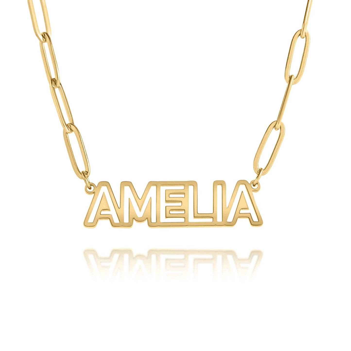 Collana con Nome in Maiuscolo Intagliato