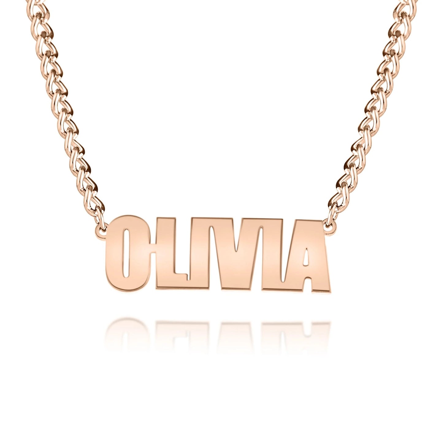 Personalized Name Necklace with Bold Chain