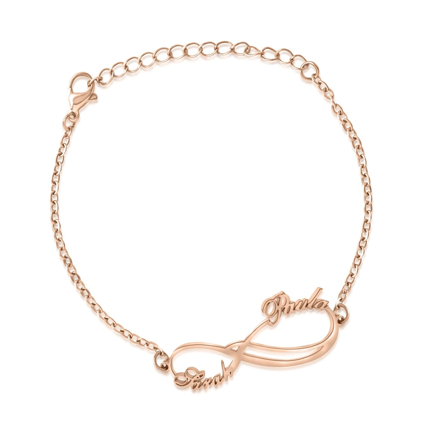 Personalized Double Infinity 2-Name Bracelet