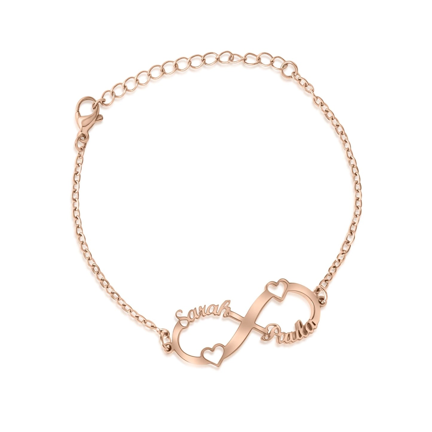 Double Heart Infinity Bracelet