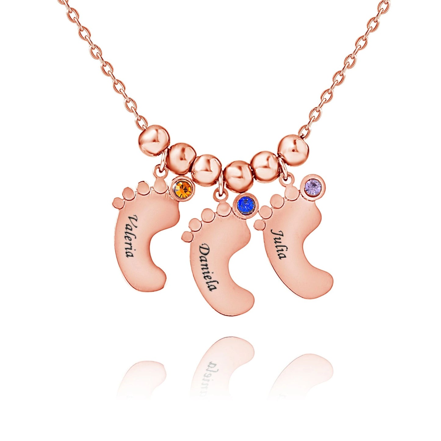 Personalized Baby Footprint Pendant Necklace
