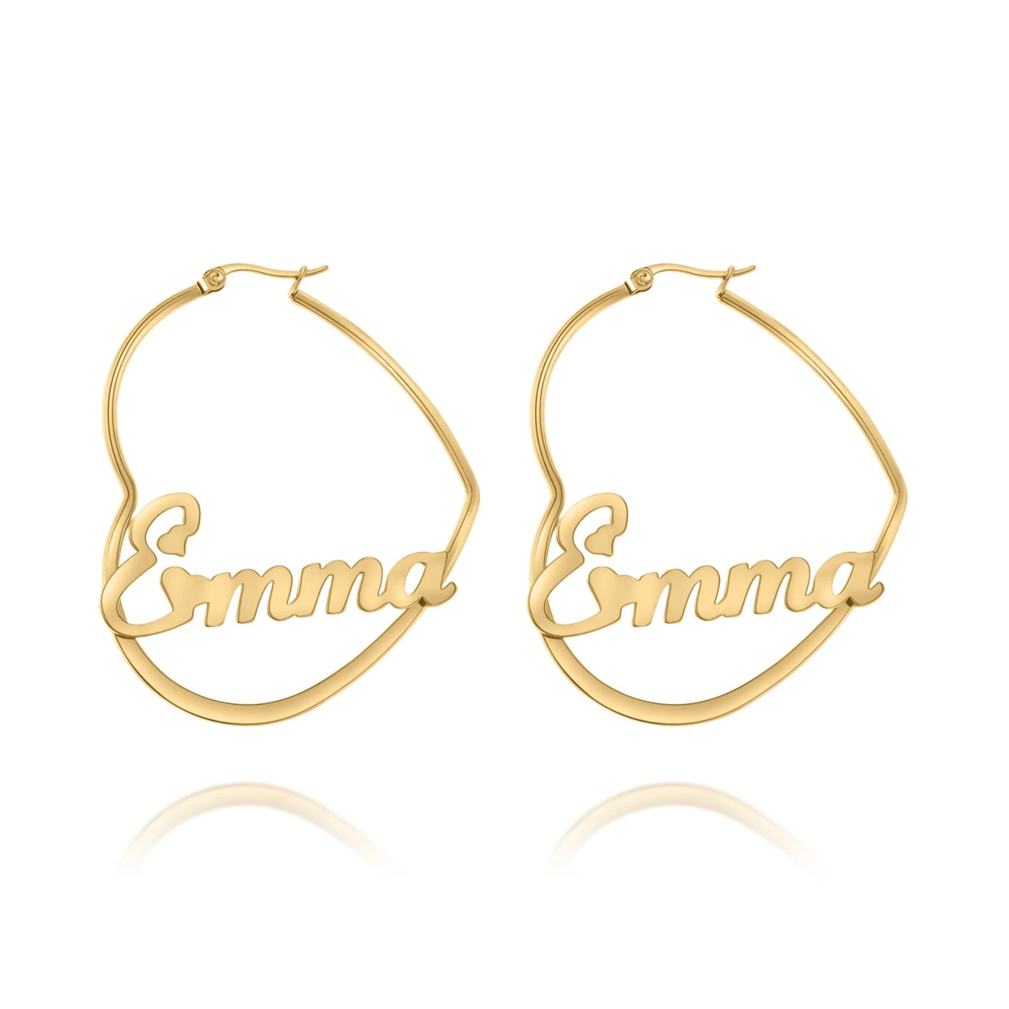 Personalized Heart Hoop Earrings