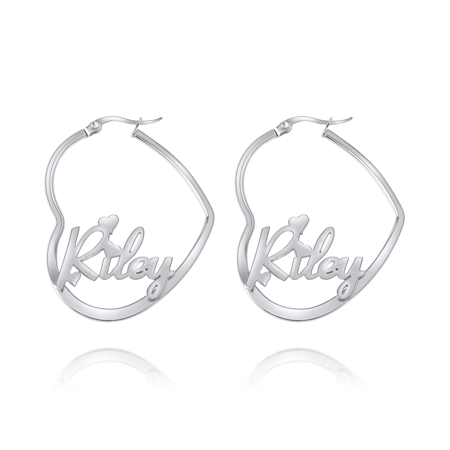 Personalized Heart Hoop Earrings