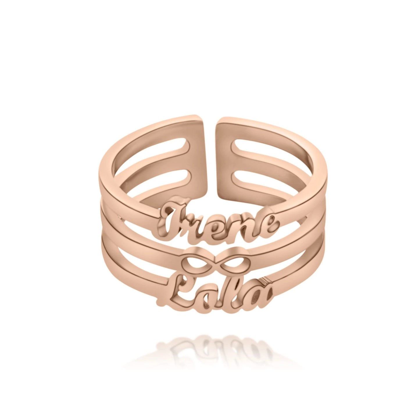 Personalized Infinity Ring with Two Names