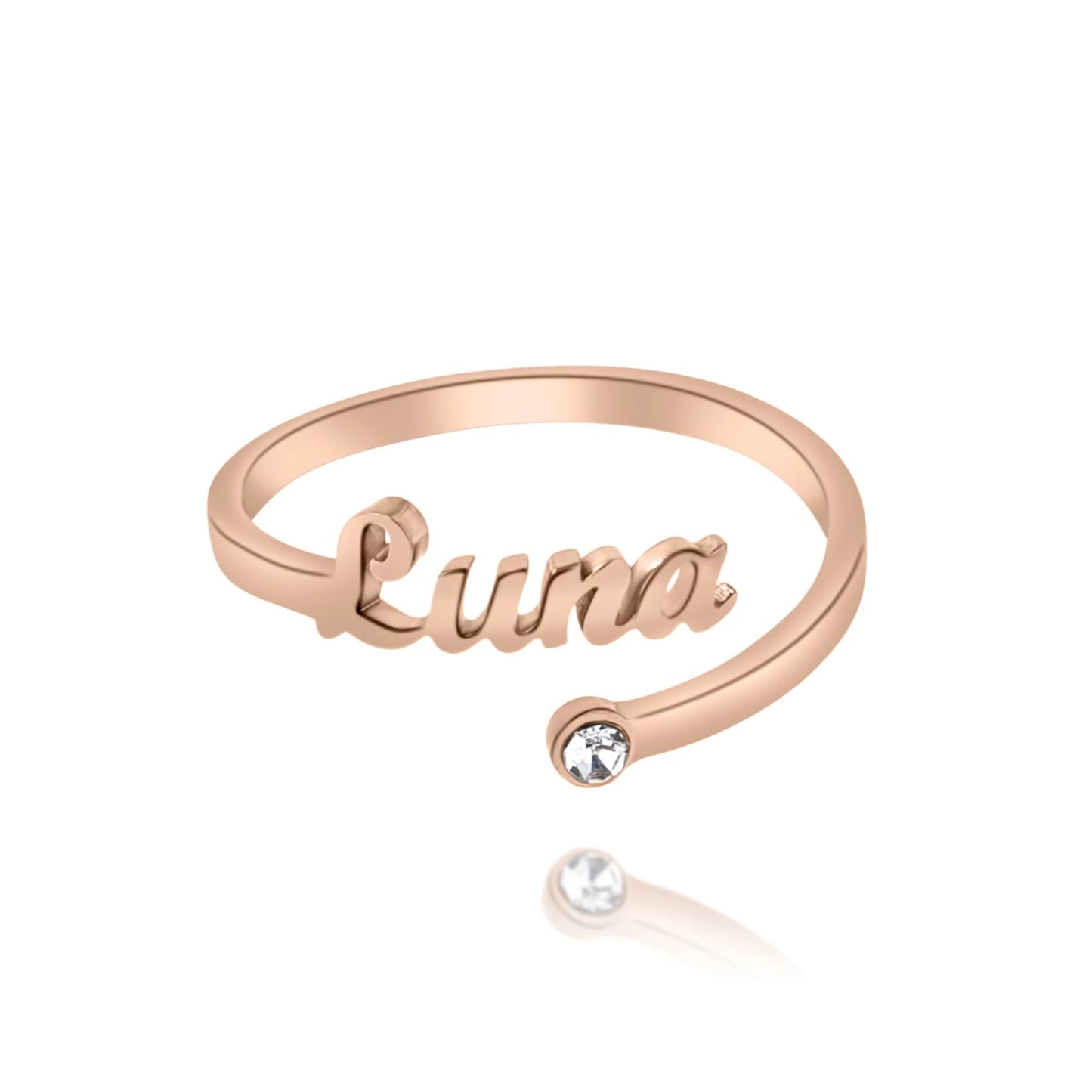 Open Ring with Birthstone