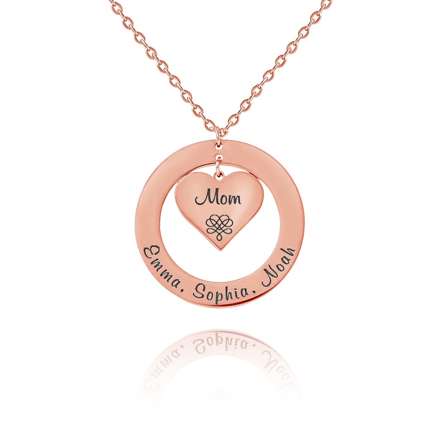 Personalized Heart-in-Circle Pendant