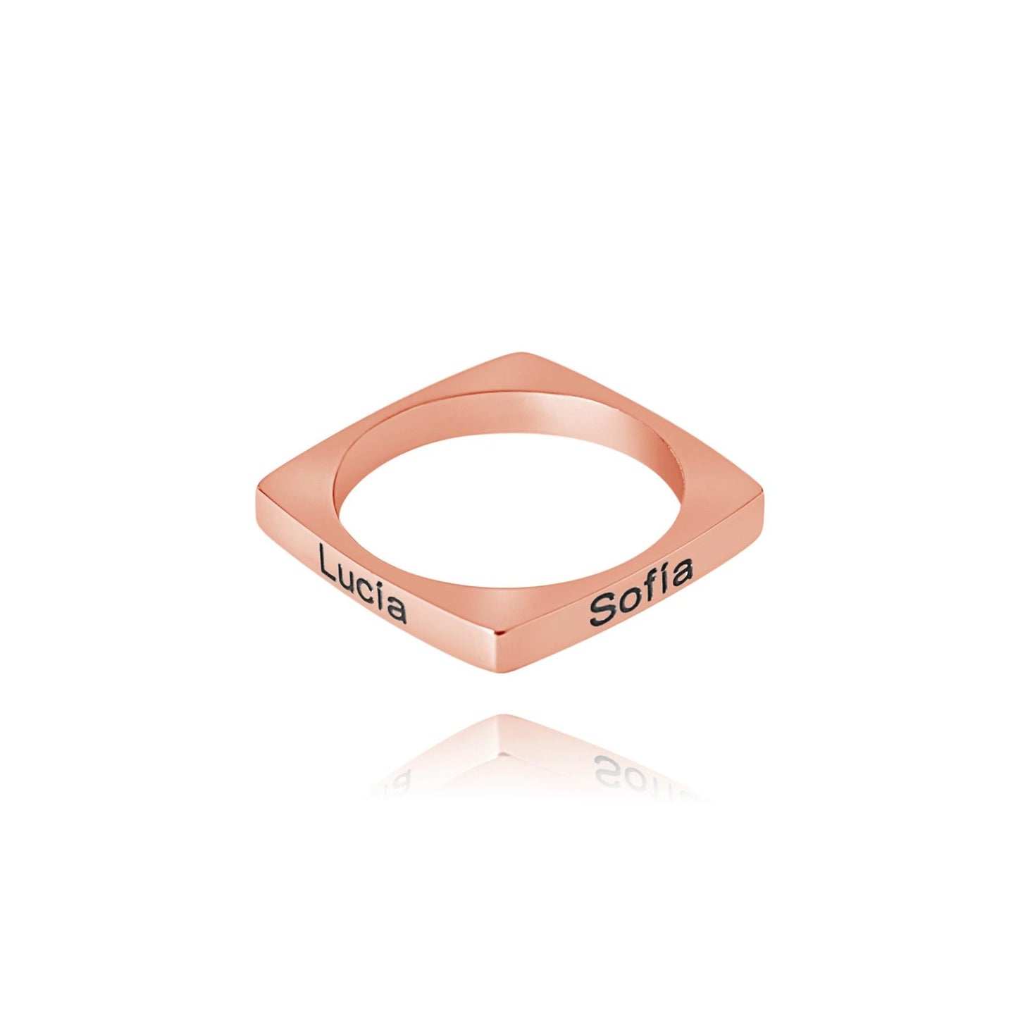 Personalized Square Ring with 4 Names
