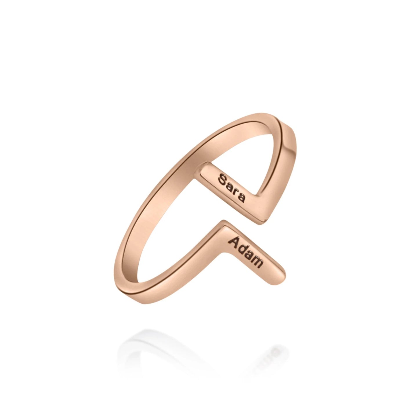 Bague Simple Verticale Deux Prénoms