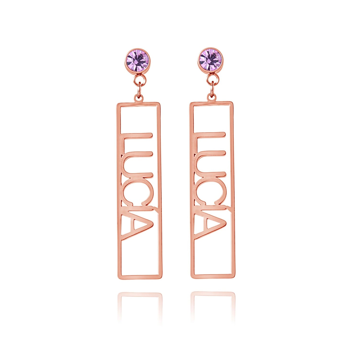 Boucles d'oreilles Pendantes Texte Personnalisé