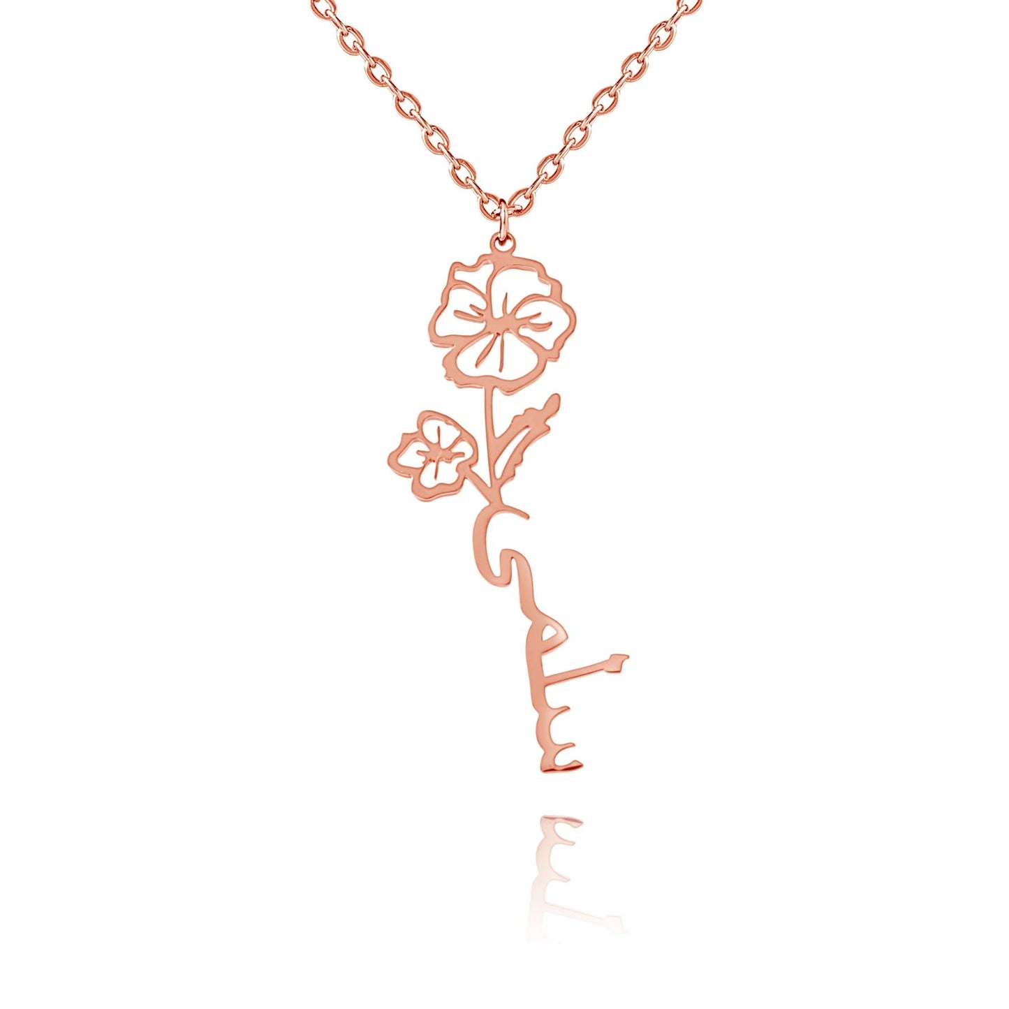 Arabic Flower Necklace with Name