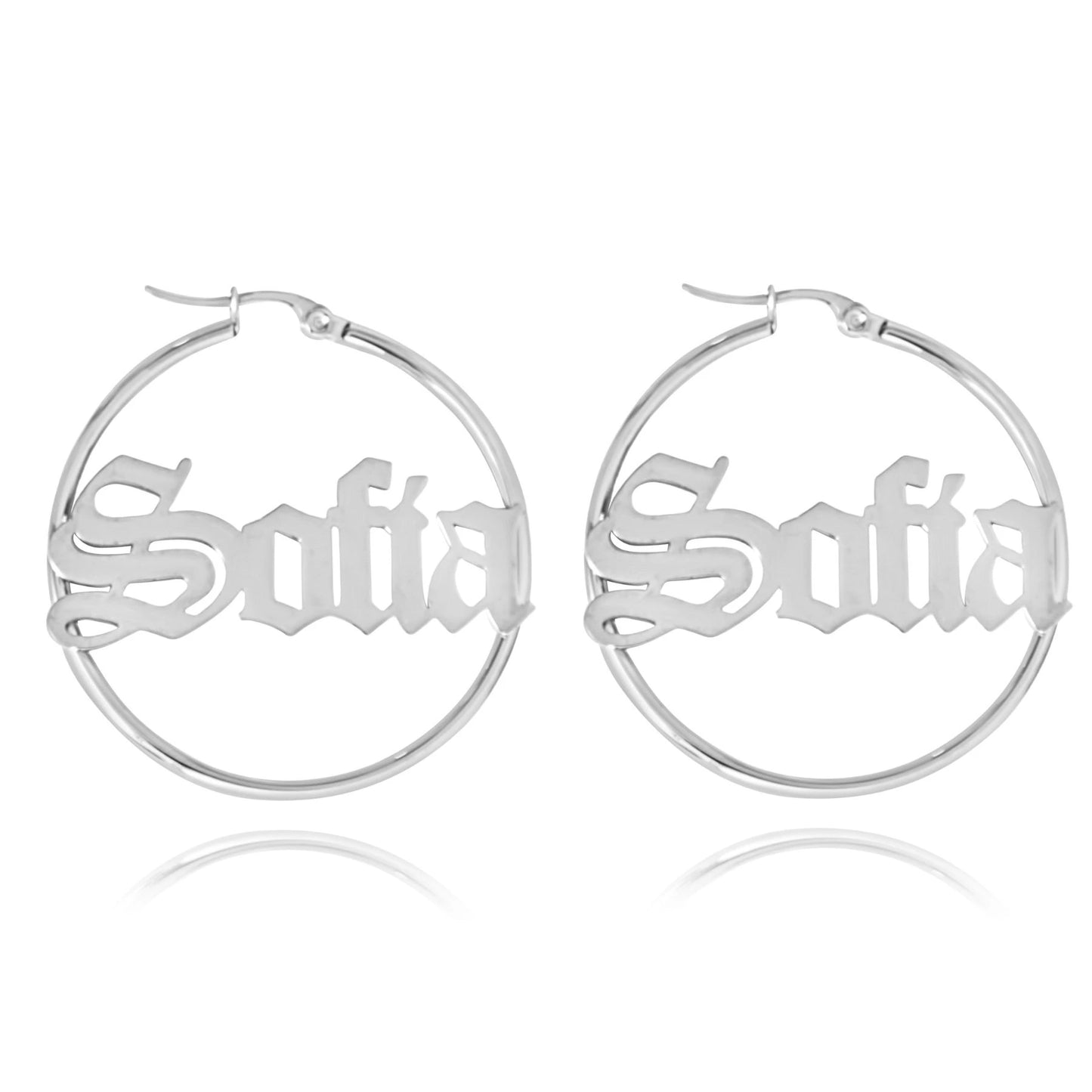 Personalized Gothic Hoop Earrings
