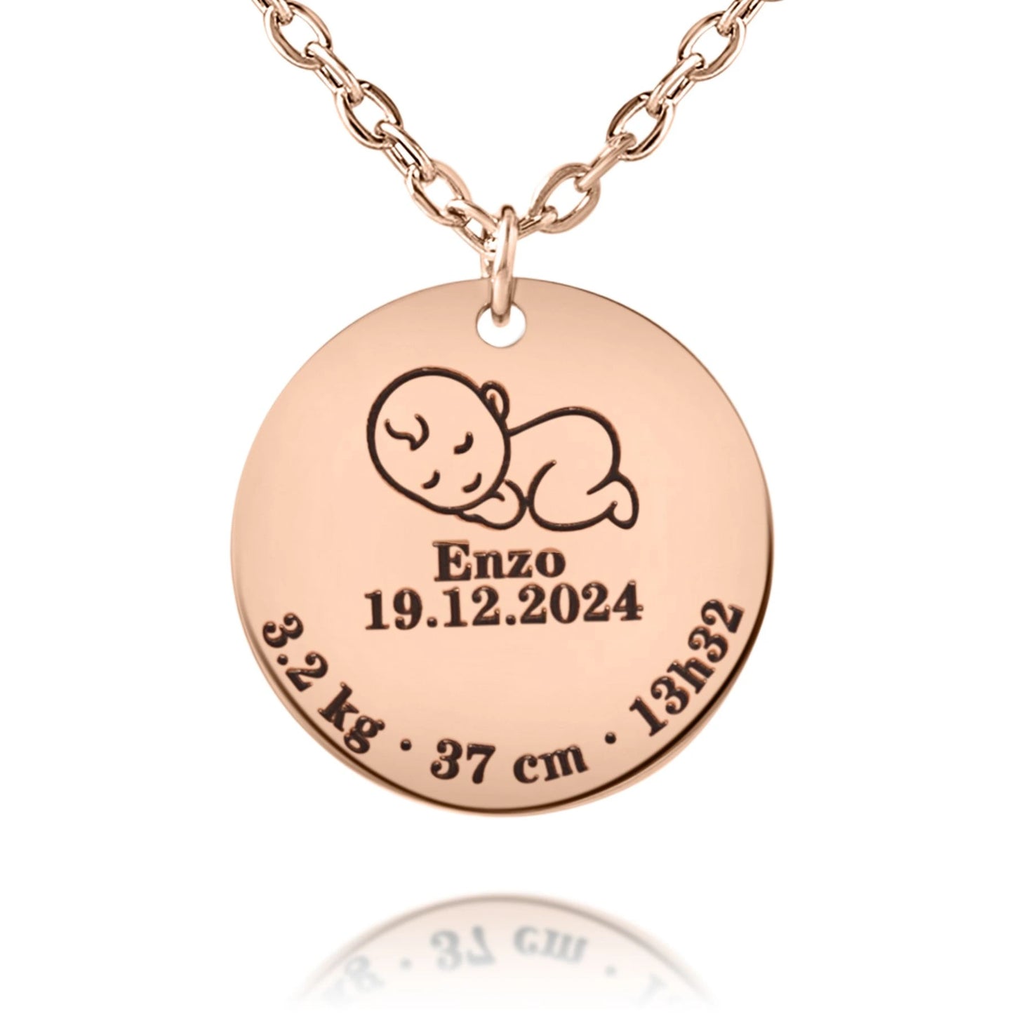 Personalized Baby Birth Details Necklace