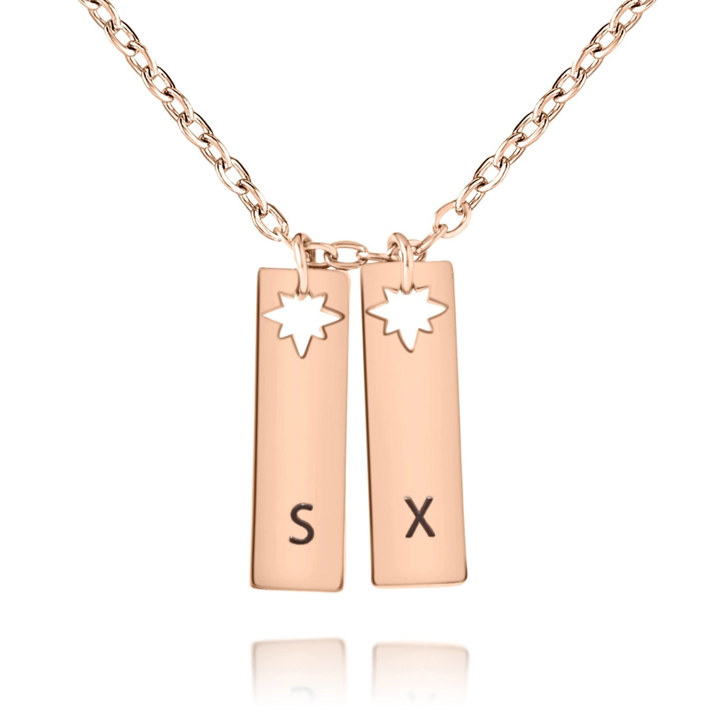 Personalized Initial Necklace with Star Cutout