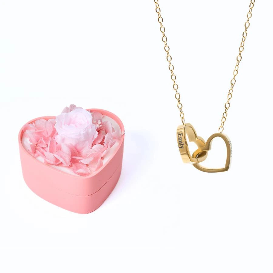 Mini Eternal Heart & Personalized Necklace