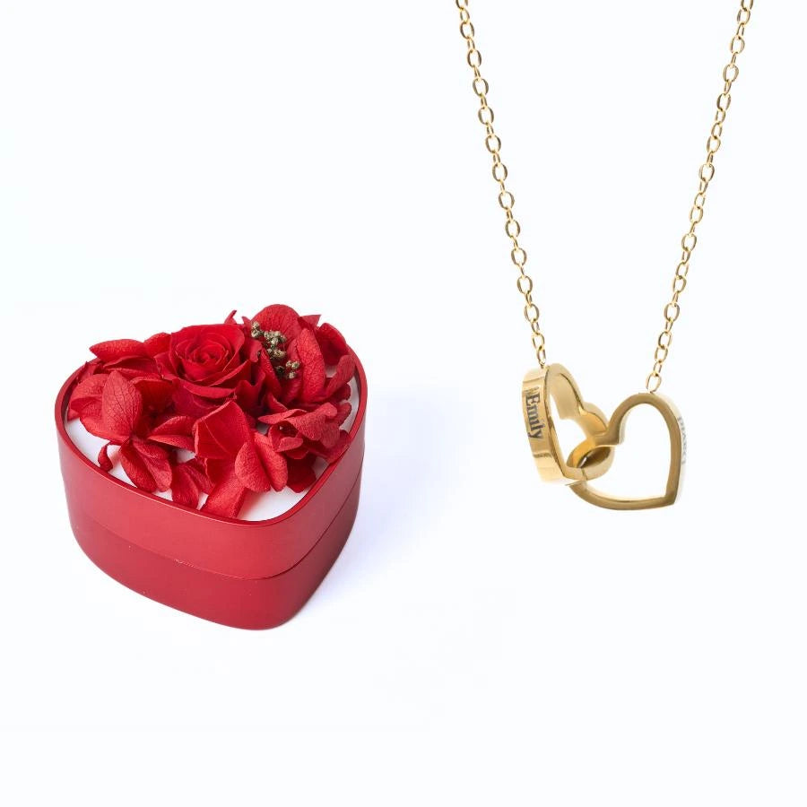 Mini Eternal Heart & Personalized Necklace