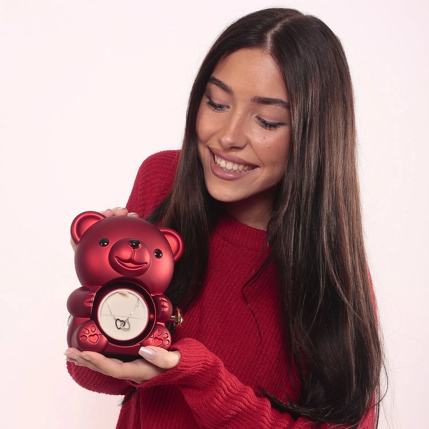 Eternal Rose Bear & Personalized Bracelet