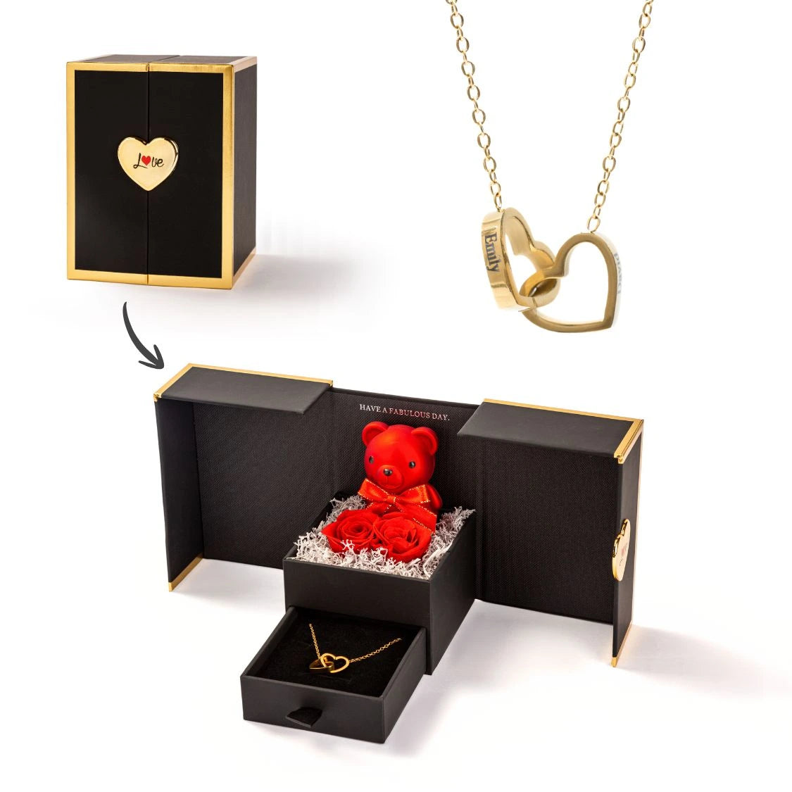 Mini Ours Éternel & Collier Personnalisé