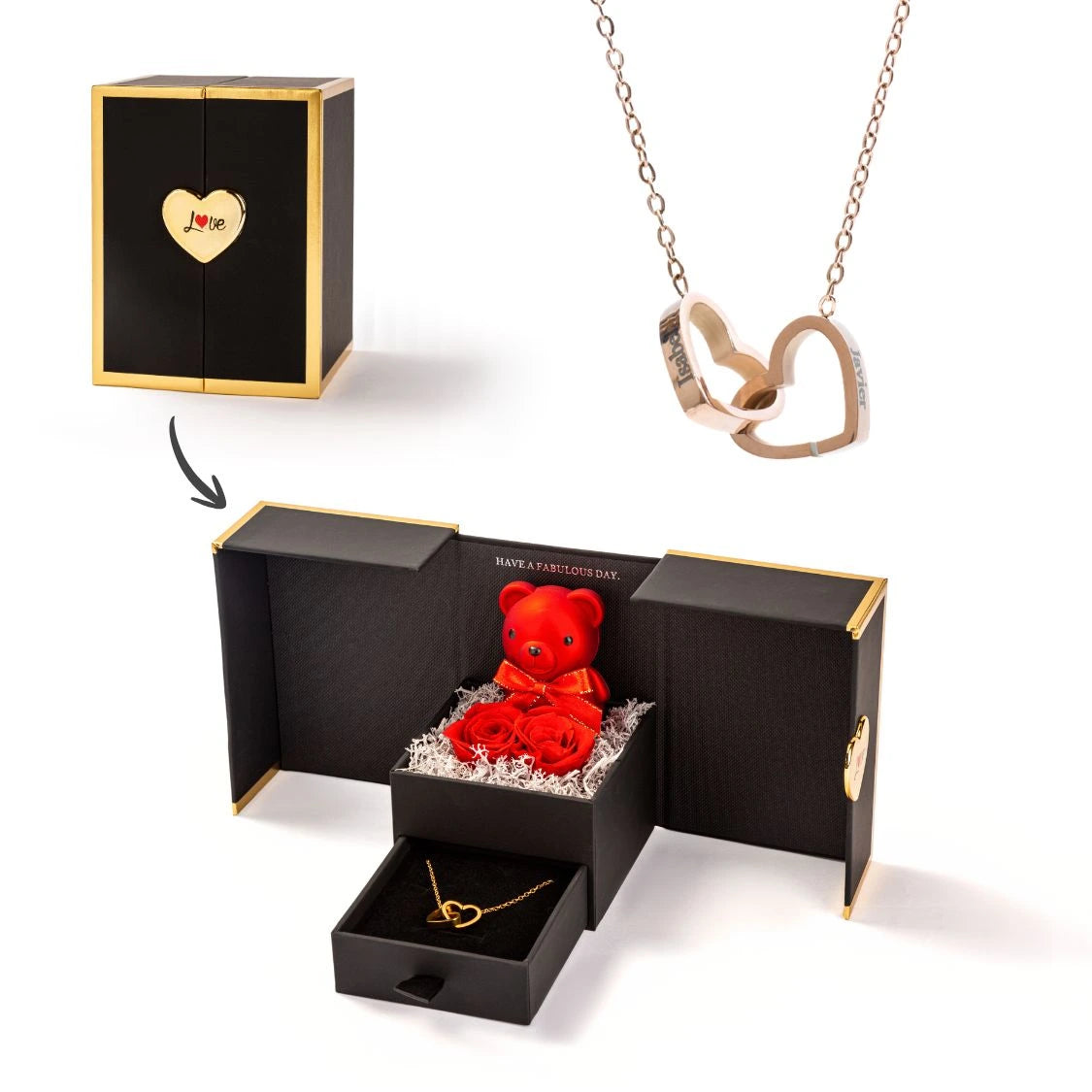 Mini Ours Éternel & Collier Personnalisé