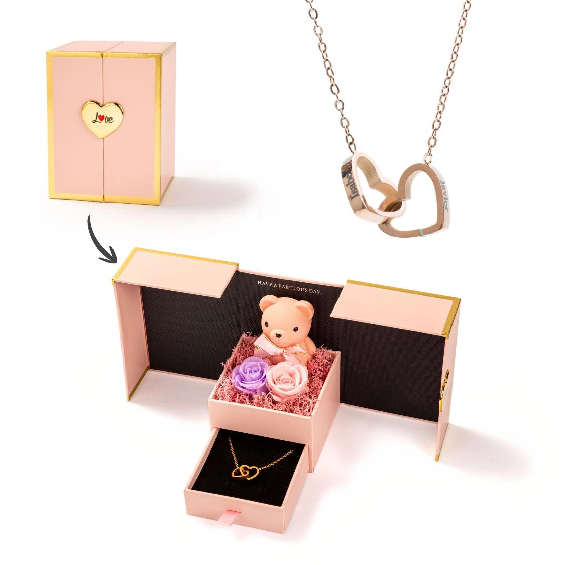 Mini Ours Éternel & Collier Personnalisé