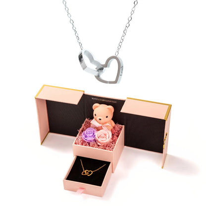 Mini Ours Éternel & Collier Personnalisé
