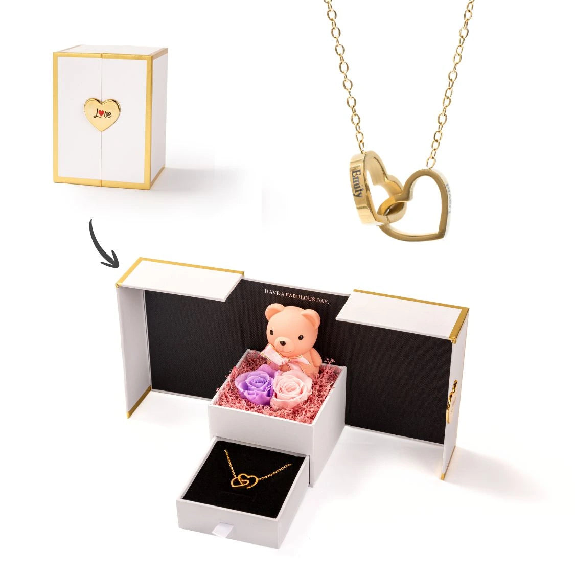 Mini Ours Éternel & Collier Personnalisé