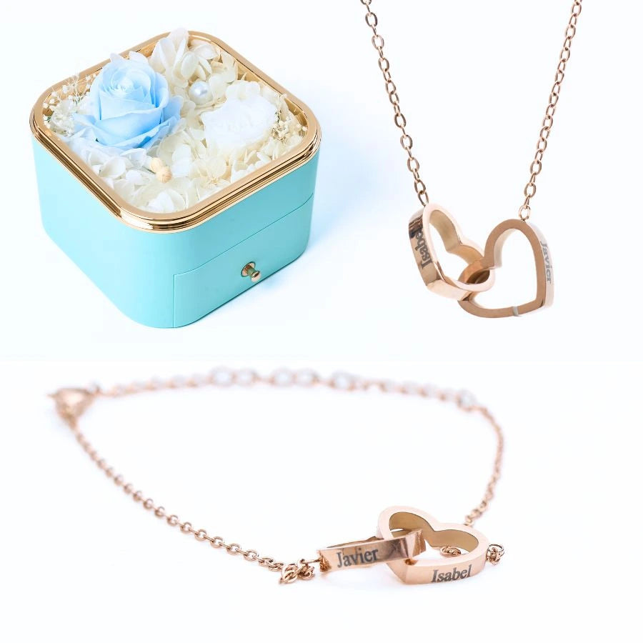 Caja Felicidad Eterna & Pulsera & Collar Personalizados