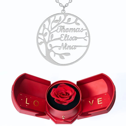 Coffret Harmonie Éternelle & Collier Prénom Arbre Généalogique - Arbre de vie