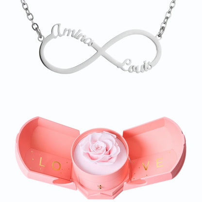 Coffret Harmonie Éternelle & Collier Infini Personnalisé Deux Prénoms