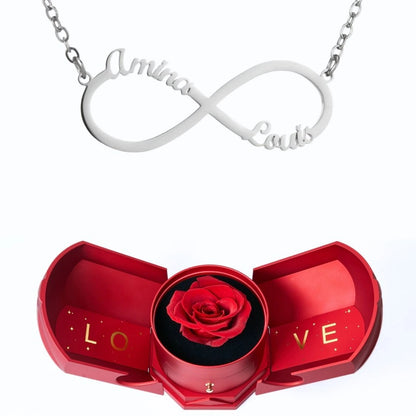 Coffret Harmonie Éternelle & Collier Infini Personnalisé Deux Prénoms