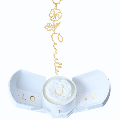 Coffret Harmonie Éternelle & Collier Prénom Fleur