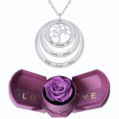 Coffret Harmonie Éternelle & Collier Cercle Arbre de Famille Personnalisé
