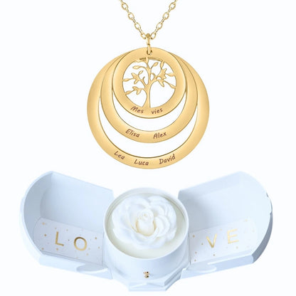 Coffret Harmonie Éternelle & Collier Cercle Arbre de Famille Personnalisé