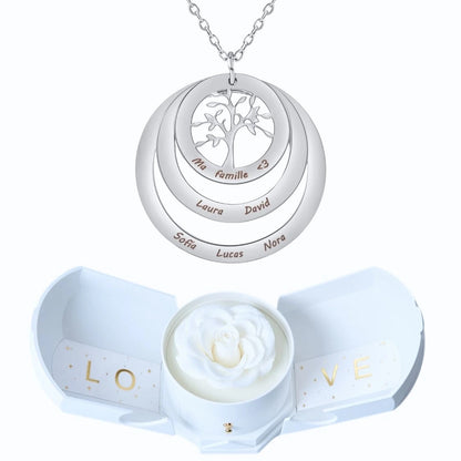 Coffret Harmonie Éternelle & Collier Cercle Arbre de Famille Personnalisé
