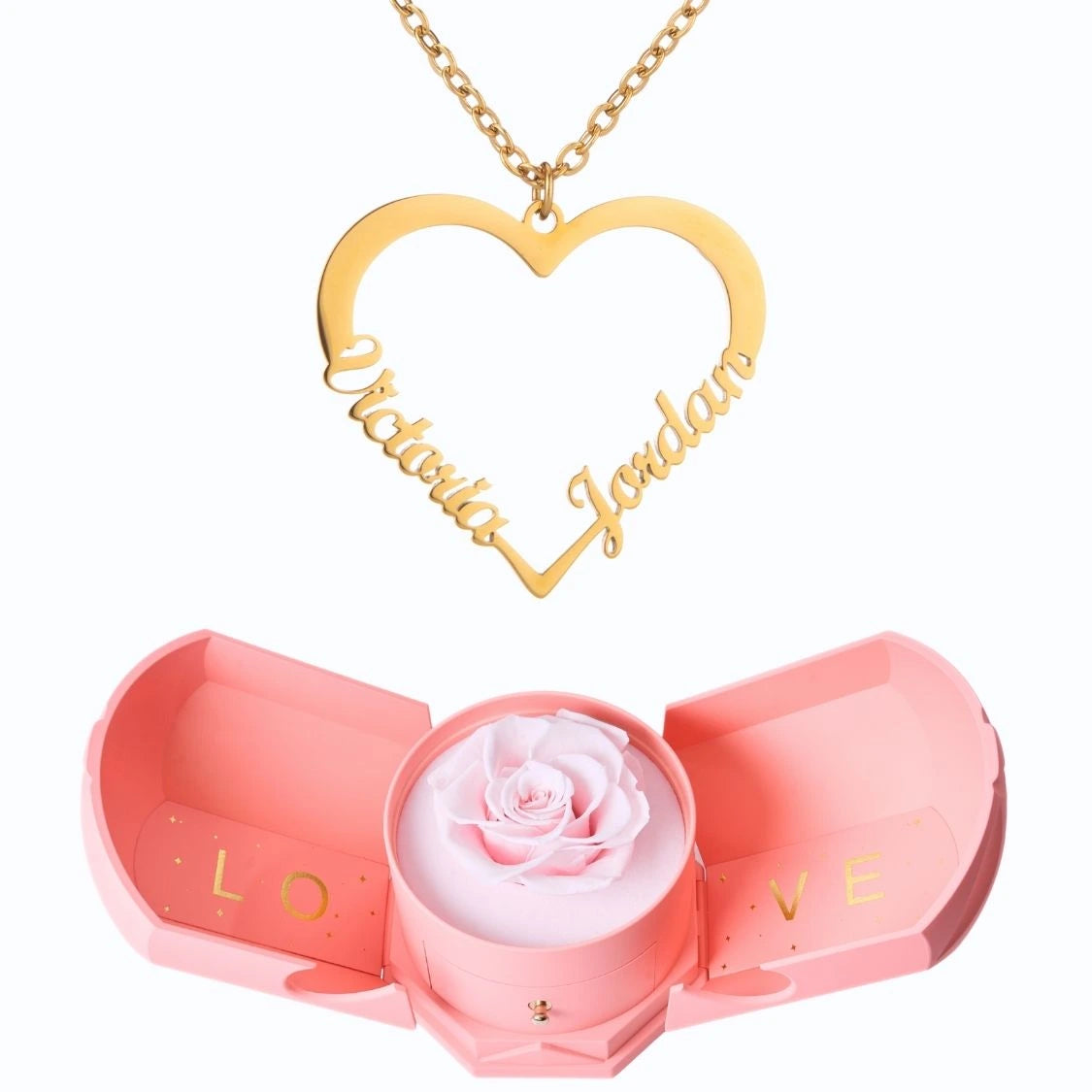 Coffret Harmonie Éternelle & Collier Amour (Coeur) à personnaliser