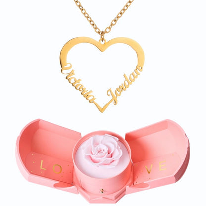 Coffret Harmonie Éternelle & Collier Amour (Coeur) à personnaliser