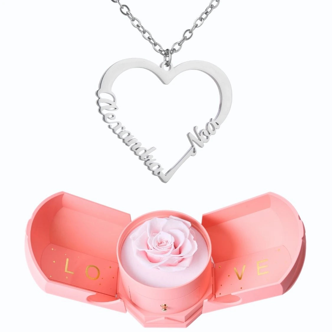 Coffret Harmonie Éternelle & Collier Amour (Coeur) à personnaliser