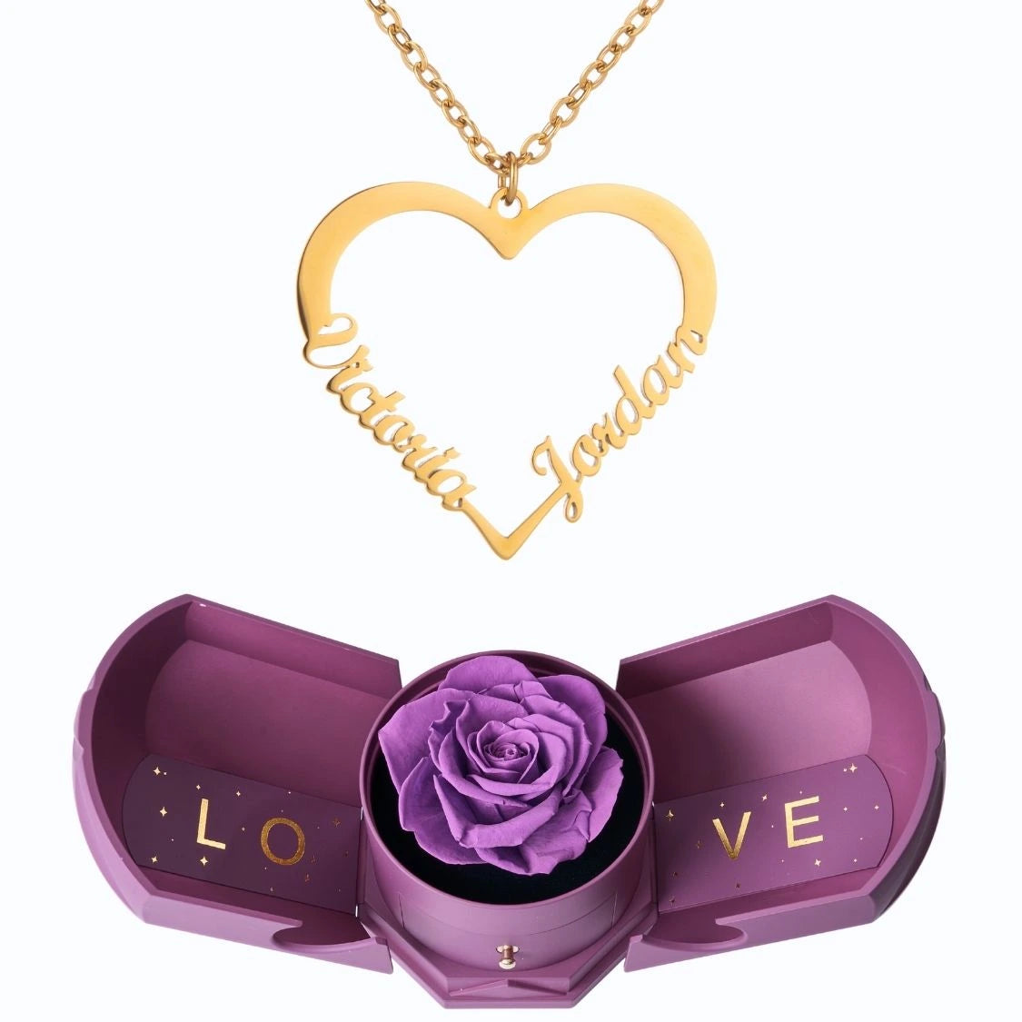 Coffret Harmonie Éternelle & Collier Amour (Coeur) à personnaliser