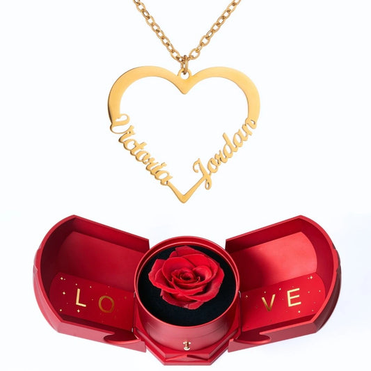 Coffret Harmonie Éternelle & Collier Amour (Coeur) à personnaliser